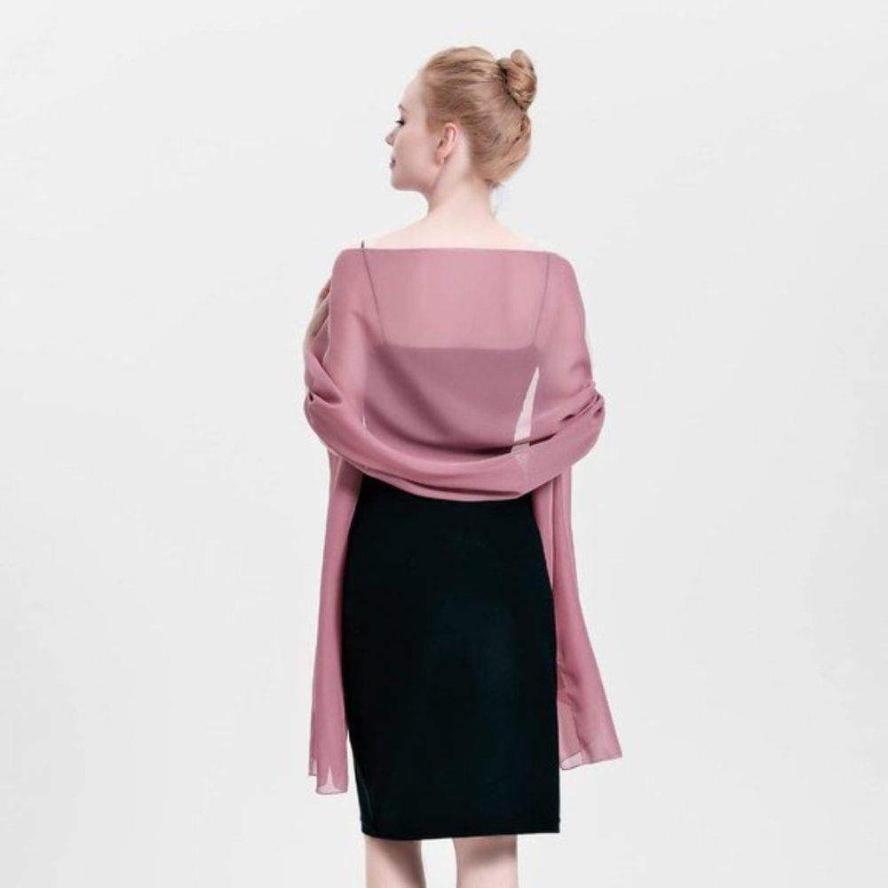 Womens Chiffon Shawls Wraps Lilac